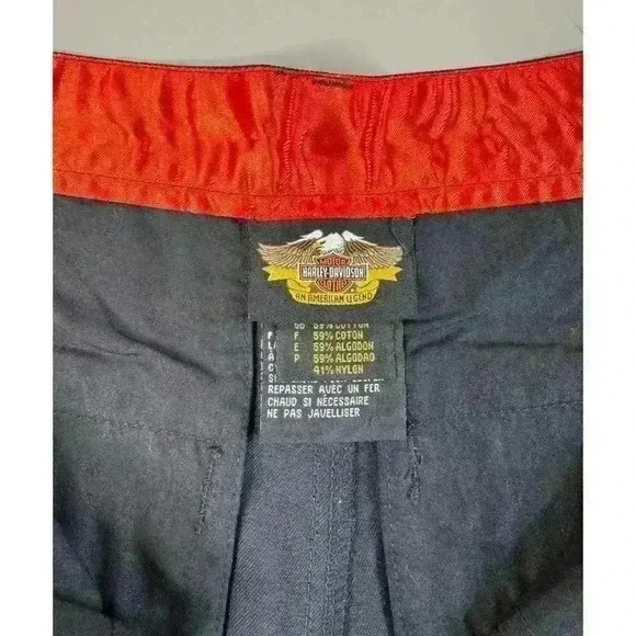 Harley Davidson Vintage 2001 Black Biker Y2K High Waisted Shorts Women’s 12 - Picture 9 of 11